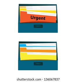 Urgent document file in drawer,vector eps10