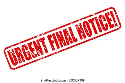 URGENT FINAL NOTICE Red Stamp Text On White