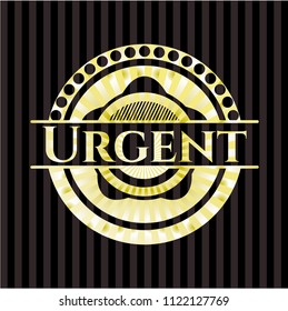Urgent gold shiny emblem