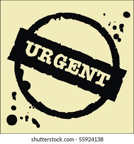 Urgent grungy ink rubber stamp