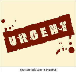 Urgent grungy ink rubber stamp