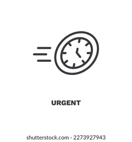 dringliches Symbol. Dünne Linie Dringlichkeitssymbol aus der Personalsammlung. Rahmenvektor einzeln auf weißem Hintergrund. Editierbares Eilsymbol kann im Internet und mobil verwendet werden