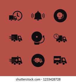 urgent icon. urgent vector icons set fast delivery truck, school bell and ambulance car