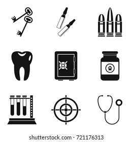 Urgent icons set. Simple set of 9 urgent vector icons for web isolated on white background