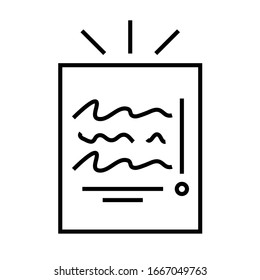 Icono de línea de información de urgencia, signo de concepto, ilustración de vector de esquema, símbolo lineal.