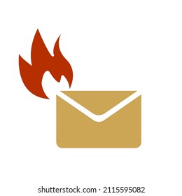 Eilmeldungssymbol, Flammenbuchstabe auf weißem Hintergrund, Vektorgrafik