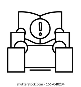 Symbol für die Notenzeile, Concept-Zeichen, Umriss der Vektorillustration, Linearsymbol.