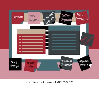 Urgent and more urgent work vector