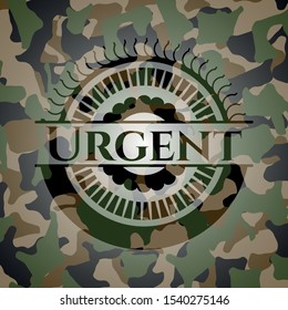 Urgent on camouflage pattern. Vector Illustration. Detailed.