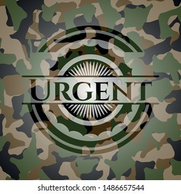 Urgent on camouflage texture. Vector Illustration. Detailed.