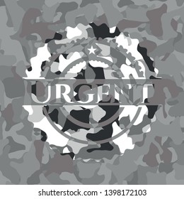 Urgent on grey camo texture