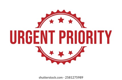 URGENT PRIORITY red rubber stamp vector design.