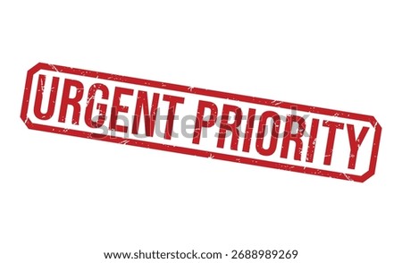 URGENT PRIORITY rubber stamp on white background. URGENT PRIORITY Stamp.