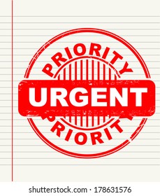 Urgent Priority Stamp Vector: vector de stock (libre de regalías ...