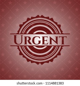  Urgent red emblem. Vintage.
