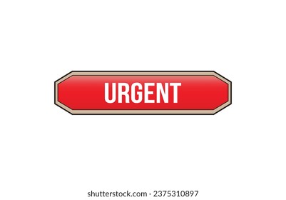 Urgent red ribbon label banner. Open available now sign or Urgent tag.