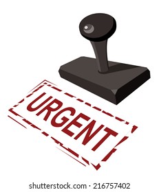urgent red rubber stamp