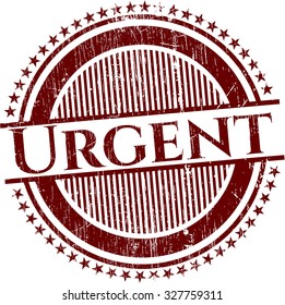 Urgent rubber grunge stamp