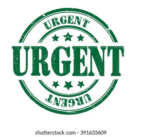 urgent stamp on a white, vector illustration