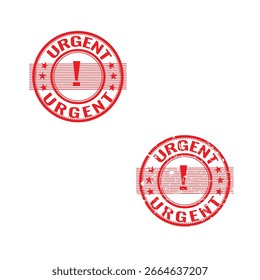 Urgent Stamp Set. Includes a grunge rubber office stamp and a clean, solid version. Perfect for business, documents, and creative projects. Vector EPS file.