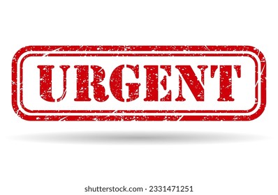 Urgent stamp symbol shadow, label sticker sign button, text banner vector illustration .