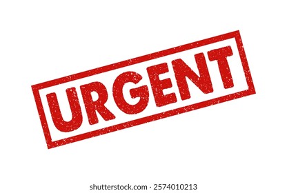 Urgent text red ink rubber stamp sign symbol seal badge dusty grunge effect on transparent background immediate emergency investigation popular important task