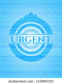 Urgent water badge background.