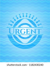 Urgent water style emblem.