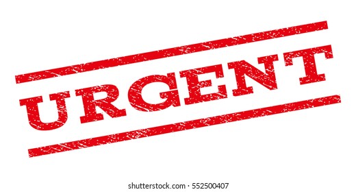 Urgent watermark stamp. Text caption between parallel lines with grunge design style. Rubber seal stamp with unclean texture. Vector red color ink imprint on a white background.
