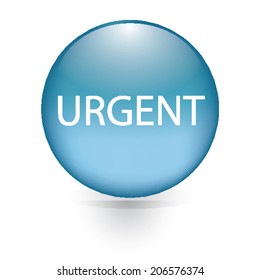 URGENT word blue button