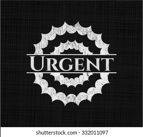 Urgent written with chalkboard texture