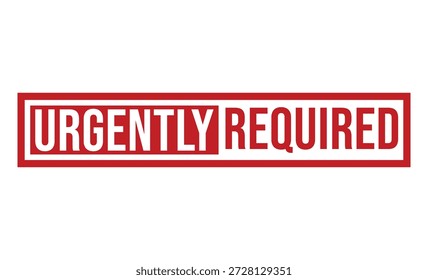 Carimbo retangular vermelho necessário com urgência no fundo branco para atenção imediata
