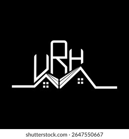 URH Real State logo design, URH simple and modern logo. URH luxurious alphabet design  
