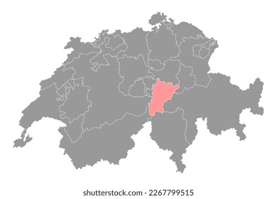 Uri map, Cantons of Switzerland. Vector illustration.