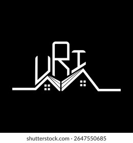 URI Design de logotipo Real State, URI logotipo simples e moderno. Design de alfabeto de luxo URI  