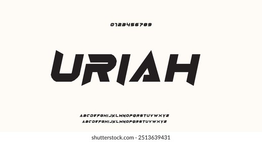 Uriah Abstract modern urban alphabet fonts. Typography sport, technology, fashion, digital, future creative logo font. vector illustration