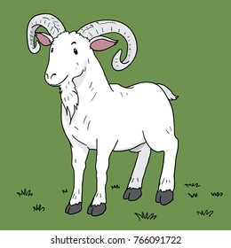 Urial cartoon vector drawn