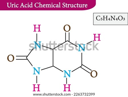 Uric Acid Chemical Structure,vector image