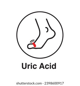 Uric Acid In feet vector icon