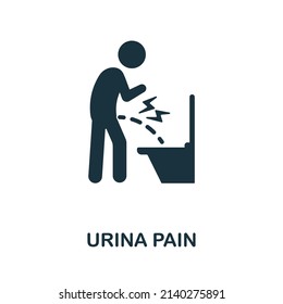 Icono plano del dolor de orina. Signo de elemento coloreado de la colección de dolor corporal. Icono de dolor de orina plana para diseño web, infografía y más.