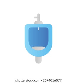 Icono de color plano del accesorio del baño del urinario: Baño público y saneamiento