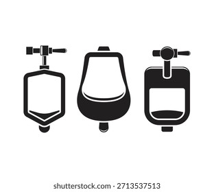 Conjunto de iconos de cuenco de urinario Ilustración vectorial