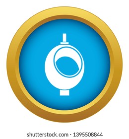 Urinal or chamber pot for men icon blue vector isolated on white background for any design