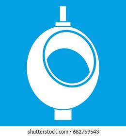 Urinal or chamber pot for men icon white isolated on blue background vector illustration