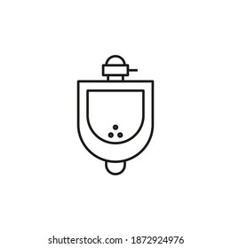 Urinalsymbol-Element des Installations-Icons für mobile Konzepte und Web-Apps. Dünne Linie Urinalsymbol kann für Web und Mobile verwendet werden. Premium-Symbol auf weißem Hintergrund
