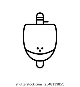 Urinalsymbol Umriss in schwarz-weißer Farbe