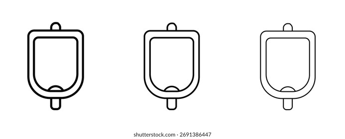 Icono de urinario en el símbolo de estilo de trazo de contorno.