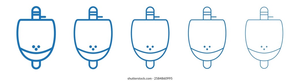 Urinal icon Symbol collection thin outline set