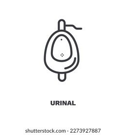 Icono de orina. Icono de línea delgada de la colección Higiene and Sanitation. Vector de contorno aislado en fondo blanco. El símbolo urinario modificable se puede usar web y móvil