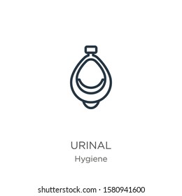Urinal icon. Thin linear urinal outline icon isolated on white background from hygiene collection. Line vector sign, symbol for web and mobile